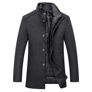 Winter Warm Wool Coat Men Thick Overcoats Topcoat Mens Single Breasted Coats And Jackets With Adjustable Vest Men's Coat