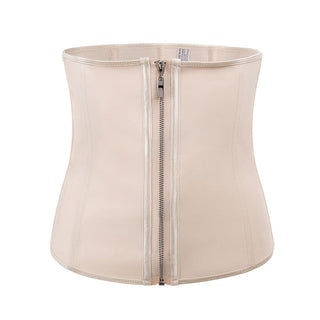 Women Latex Waist Trainer Body Shaper Women Corsets Zipper&Hooks  Shaper Cincher Corset Top Slimming Belt Black Plus Size