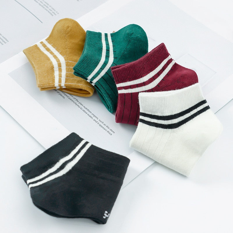 5-pair Pack/Men And Women CHILDREN'S Socks Cotton 2-5-8-12-Year-Old Spring And Autumn Tube Socks Girls Big Boy Bar Short Socks