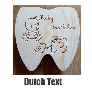 Baby Tooth Box Poland/English/Dutch/Russian/French /Italian  Wooden Milk Teeth